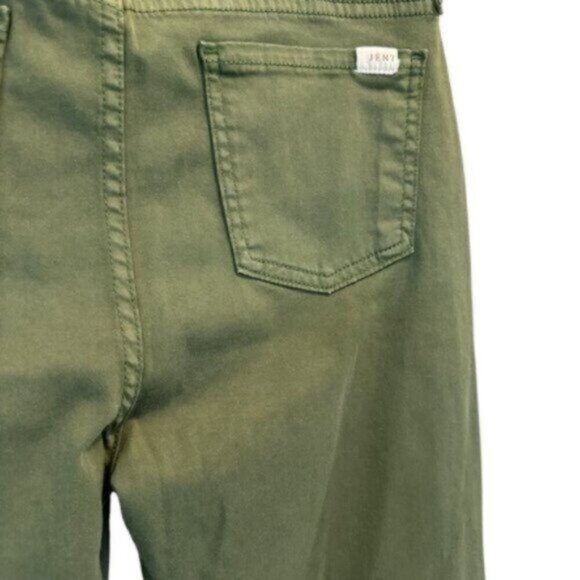 JEN 7 | Women's Olive Green Zipper Closure Crop Skinny Pants Size 4 - Picture 4 of 9